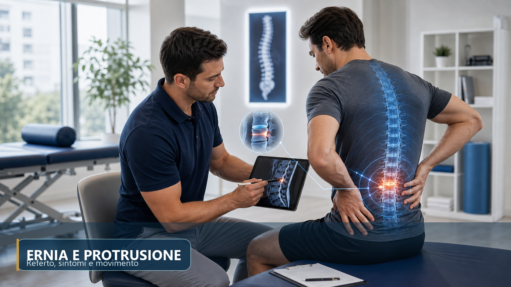 Ernia e protrusione discale: leggere sintomi e movimento con prudenza
