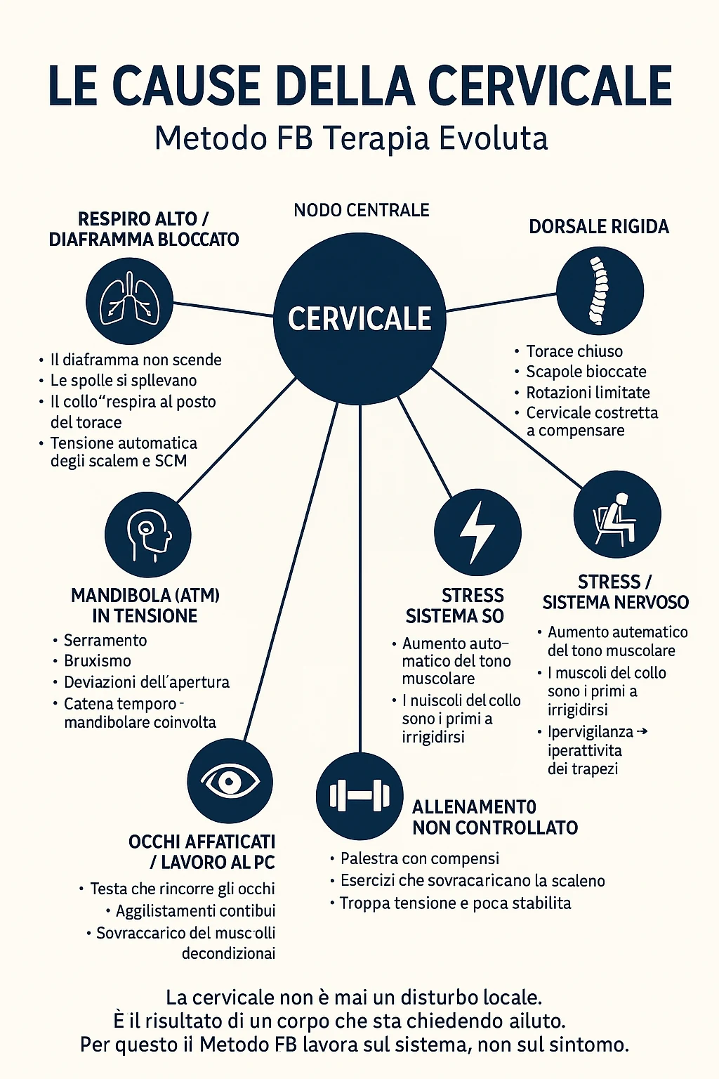 Mappa delle cause della cervicale secondo il Metodo FB Terapia Evoluta